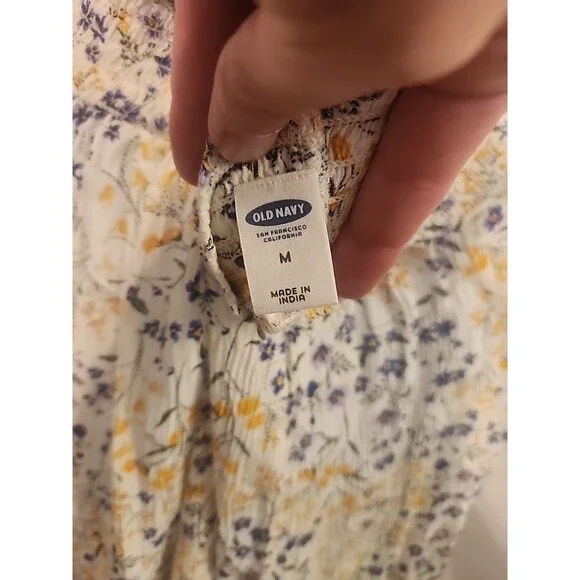 Old Navy Floral Print Blouse Women’s Size M Medium Top Long Sleeve V-Neck - Picture 6 of 6